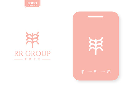 RR Group Tree Modern Logo Design design graphic design minimalist organic fashion logo organic logo design