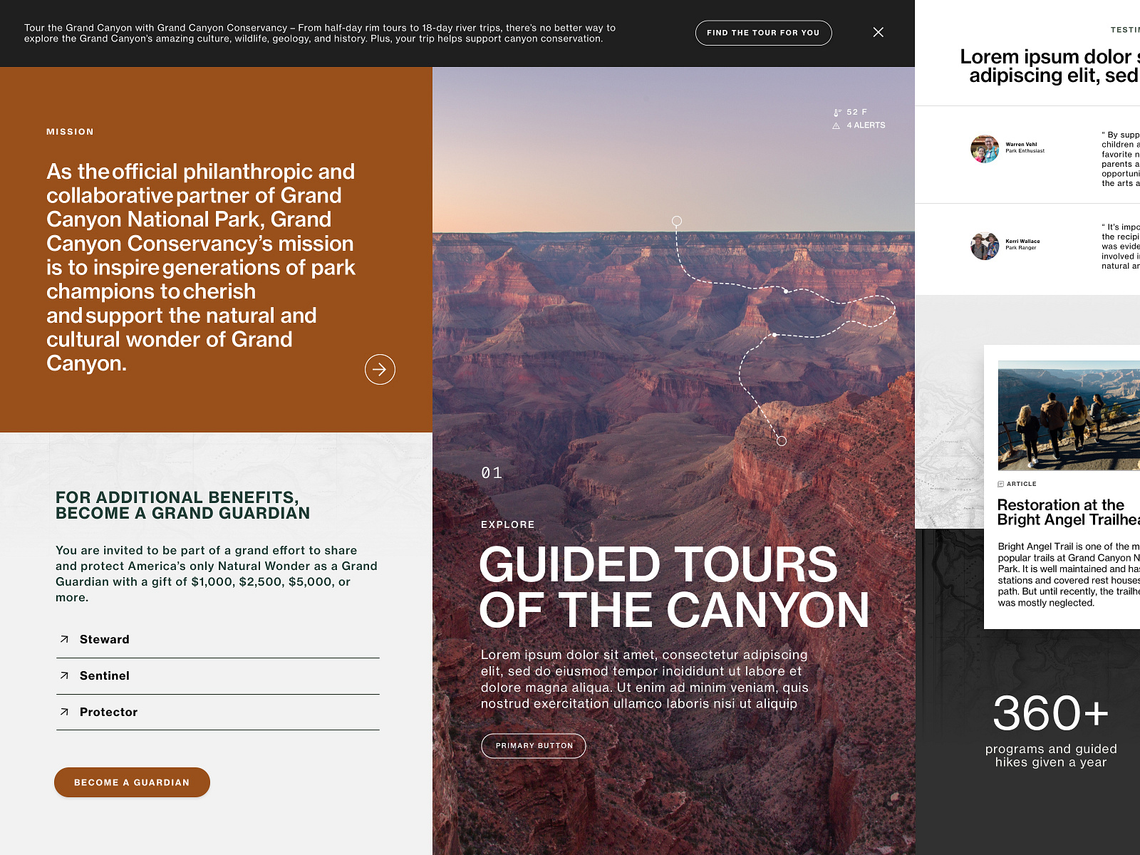 Grand Canyon Conservancy by Joy Rhine for Mighty in the Midwest on Dribbble