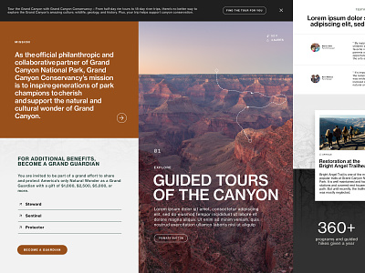 Grand Canyon Conservancy adventure agency backpacking conservancy design development grand canyon grand rapids hiking michigan midwest national parks nonprofit outdoors sustainability visual design web web design