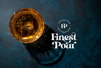 Finest Pour Whiskey Logo alcohol brand identity branding cpg food and bev logo logo mark monogram spirits vintage visual identity whiskey