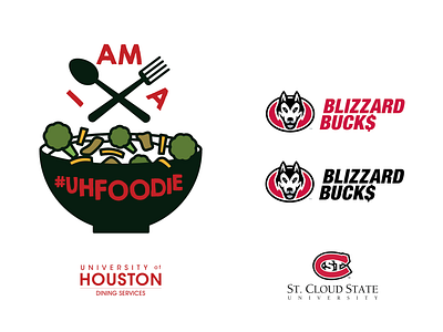 Social Media Illustration and Logo for 2 Universities branding design food and beverage design graphic design illustration logo university marketing