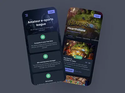 Mobile adoptation for Esport Tournamnets Platform cs go dota 2 esport esports figma games gaming gaming platform hearthstone iphone app mobile mobile app mobile design ui ui design ux ux ui valorant