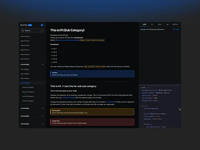 API Documentation desktop ui ux
