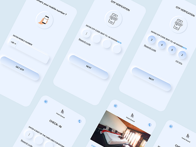 Contactless Mobile key for hotel dashboard design graphic design hotelapp mobile app neoumorphism ui
