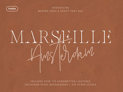 Marseille & Amsterdam Font Duo download duo font free freebie handwritten pixelbuddha romantic script serif typeface typography