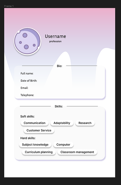 User Profile app design gradient graphic design profile ui user