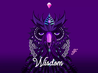 Fortunes of Treasures - ( Wisdom ) after effects animation clean design digital eyes feathers graphic graphic design illustration logo motion motion graphics owl pattern purple toon vector wisdom wise