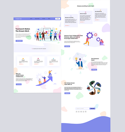 Teamwork landing page animation app art branding design graphic design icon illustration illustrator logo logo design typography ui ux vector web website