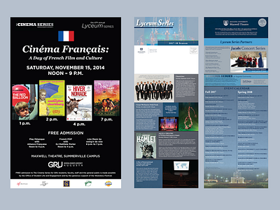 Theatre Poster and Event Calendar Mailer college marketing design graphic design poster design poster mailer print design theatre posters university marketing