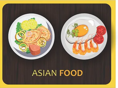 Asian Food 3d art asian breakfast cheese cook egg food graphic design icon illustration like logo love meal plate salad snack tometo vegetable