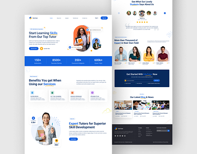 E-Learning Landing Page | Website Design adobe xd branding design e learning landing page figma figma designer figma designer in uk hire me hire ui ux designer hire us landing page landing page design landingpage mobile app mobile app designer photoshop ui usa ux web