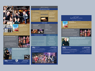 Performing Arts Poster and Event Calendar college marketing design even calendar design graphic design performing arts posters print design theatre posters university marketing