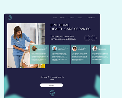 Home Health Care Services Landing Page Design design healthcare landing page medical ui user interface ux web design