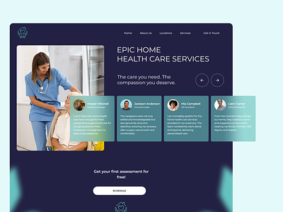 Home Health Care Services Landing Page Design design healthcare landing page medical ui user interface ux web design