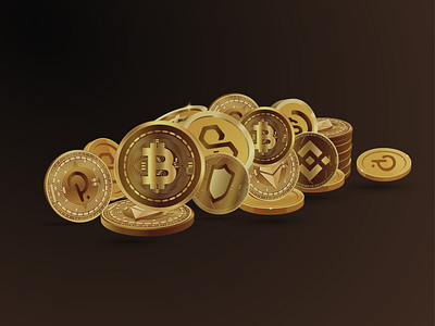 Crypto graphic design illustration