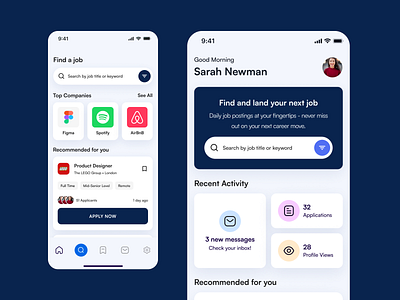 Job Board App ios job board jobs mobile app recruitment recruitment app ui ux