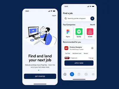 Job Board App ios job job board mobile app recruitment recruitment app ui ux