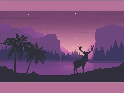 Night Natural View adobe illustrator art branding design graphic design graphicdesign illustration illustration art illustration design logo natural nature night night natural view night view purple scenery tree vector view