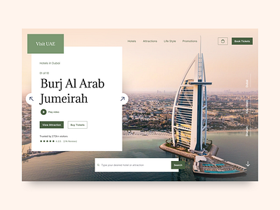 Visit UAE - Web Design Concept burj al arab jumeirah design landing page landing page ux uae web design ui uiux web