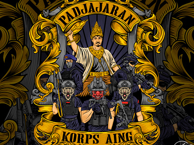 Korps Aing Padjajaran Illustration army art artwork illustration illustration art modern padjajaran police siliwangi soldier
