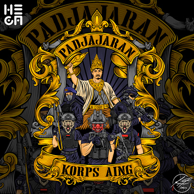 Korps Aing Padjajaran Illustration army art artwork illustration illustration art modern padjajaran police siliwangi soldier
