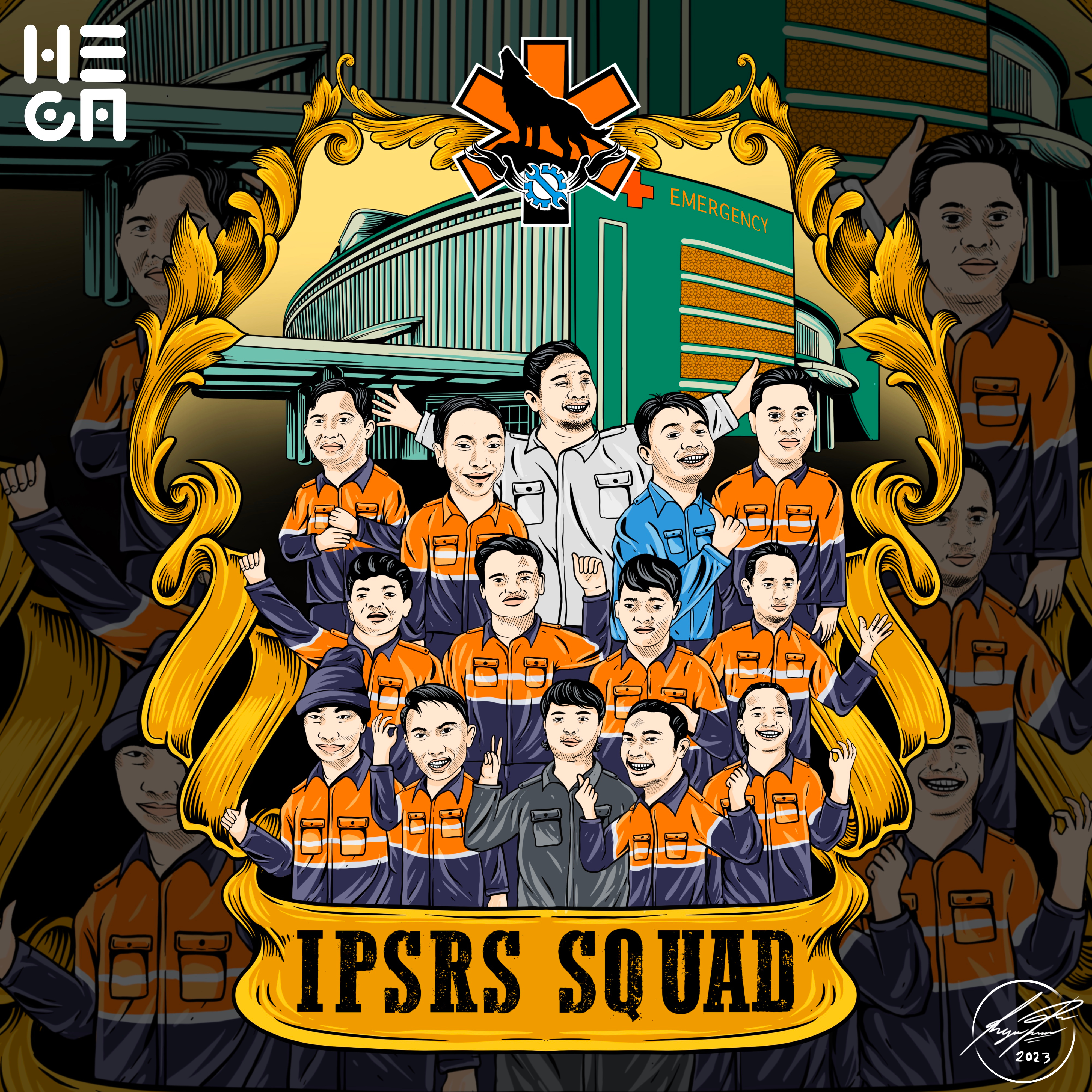 IPSRS Squad Caricature Illustration art artwork caricature club digital art illustration procreate ribbon