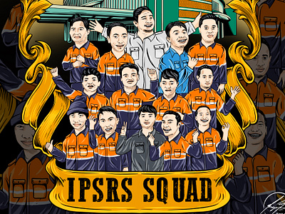 IPSRS Squad Caricature Illustration art artwork caricature club digital art illustration procreate ribbon