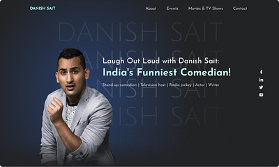 Design a Landing page dedicated to your favourite comedian graphic design ui