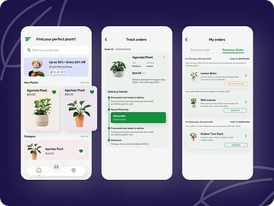 Plantify e-commerce application application e commerce figma ios mobile app plant mobile ui plants product design uiux