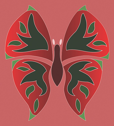Red Butterfly design graphic design illustration