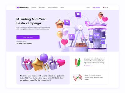 Holiday in trading 🪄 3d branding cinema4d crypto design illustration indexes minimal quotes stocks trading ui