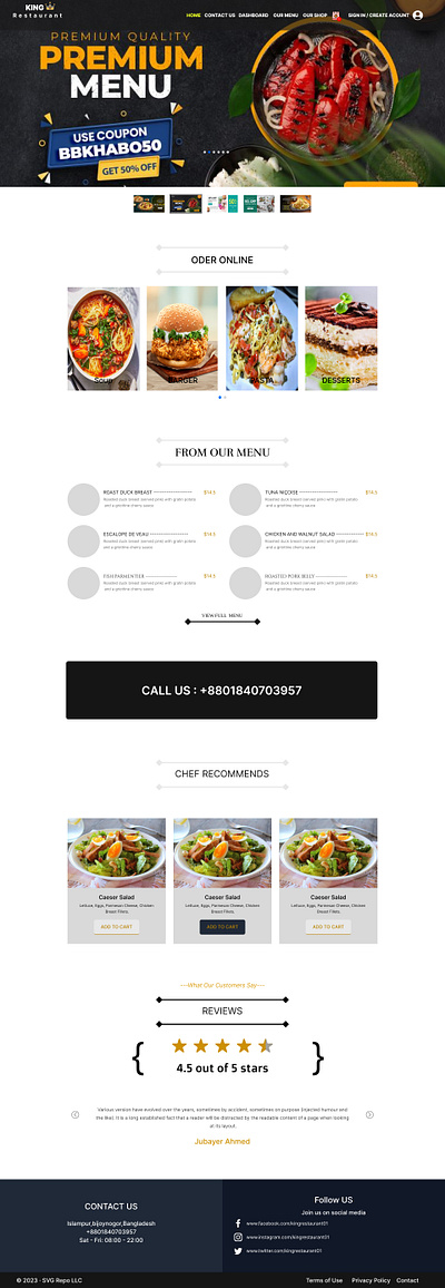 King Restaurant ai design graphic design ui ux