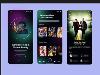 VR Movie App animation app design figmaplugin ui