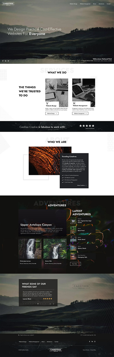 Website Design for Carefree Creative design website design website development