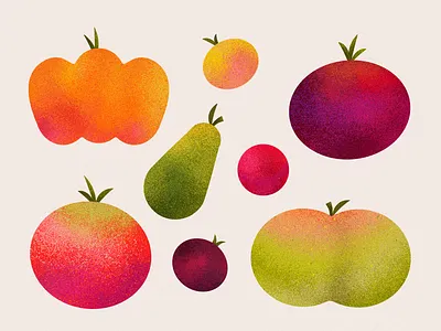 Heirloom Tomatoes farmers market food fresh garden heirloom illustration produce summer tomato tomatoes vector