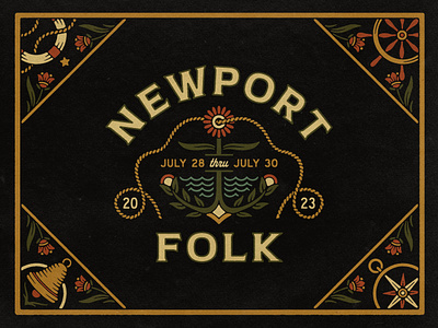 Newport Folk Fest 2023 Key Art branding design drawing flyer graphic design illustration lettering poster type