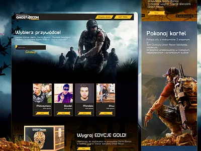 Ghost Recon Landing Page advert advertise commercial design game games gaming graphic design illustration landing landingpage page shooter social ubisoft web webdesign