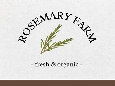 Rosemary Illustration - Logo Mockup 🌿 design farm logo farmers market logo design organic food png bundle rosemary illustration watercolor clipart