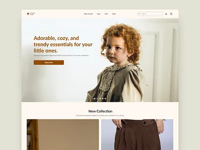 Children's clothing e-commerce website baby buy children clothes clothing desktop dress e commerce figma home page landing page online product design responsive shop shorts ui ui design ux ux design