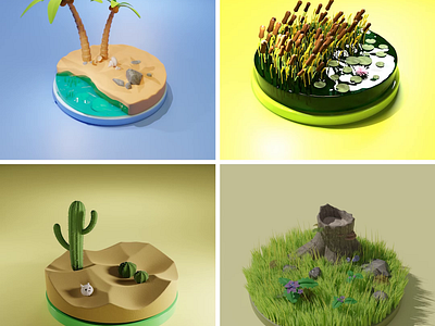 Biomes model 3d design graphic design illustration