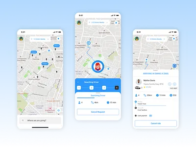 Car Hailing Design app branding design illustration ui ux