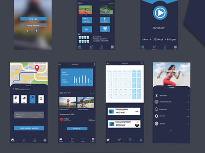 Runpro koşu uygulaması için tasarlanmış mobil uygulama graphic design ui ux
