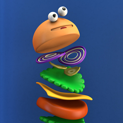 Double Cheeseburger | Character Design 3d 3d character animation c4d character design cinema 4d graphic design illustration