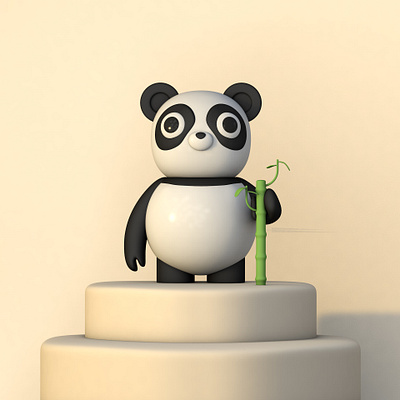 Panda holding a bamboo | Character Design 3d 3d character 3d render c4d character design cinema 4d design graphic design illustration render