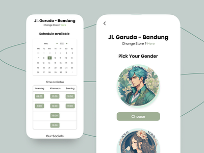 Schedule - BarberShop Apps address app barber barbershop cartoon design dribbble graphic design green illustration logo mobile mobile apps schedule shop typography ui