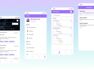 Construction app service concept app design ui ux