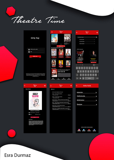 Theatre time tiyatro bilet satışı için tasarlanmış mobil uygulam graphic design ui ux uı