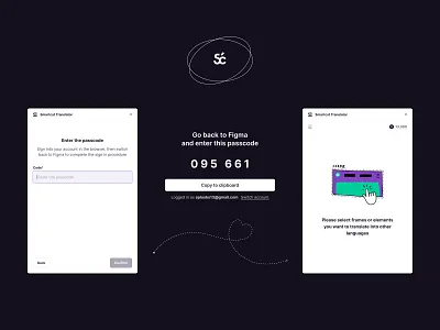 Plugin authorisation page & empty state for Figma plugin authorisation empty empty state figma frame generate code illustration input log in plugin plugin design select sign in state translation translator ui user ux welcome