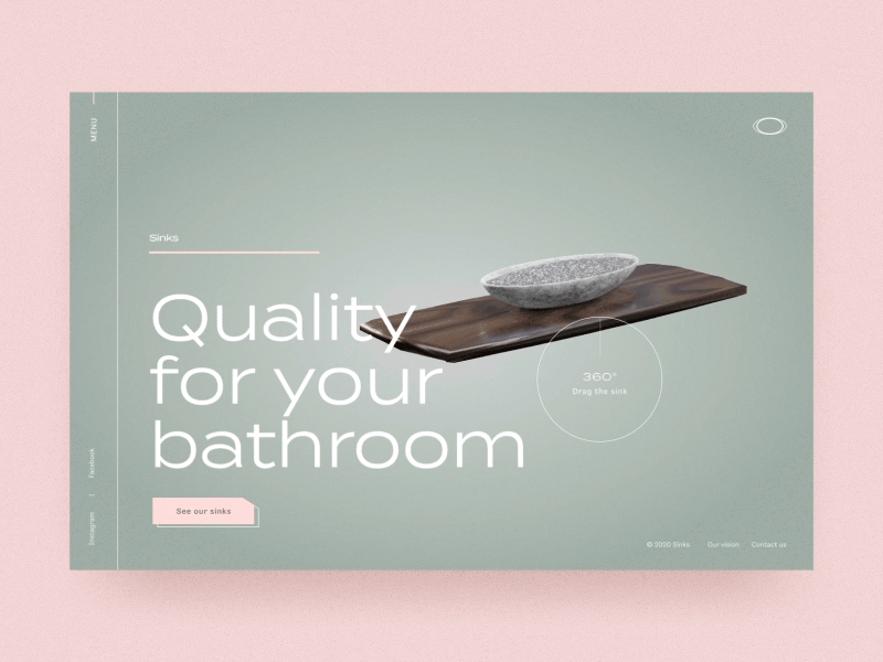 Sink Showroom 🛀 💦 3d bathroom blender desktop hero interaction product prototype rendering showroom stage texture