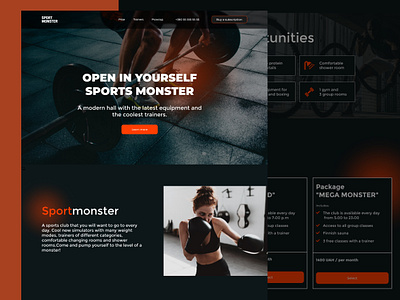 Website for GYM design figma platform ui website